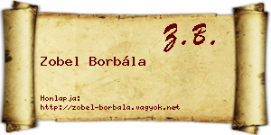 Zobel Borbála névjegykártya